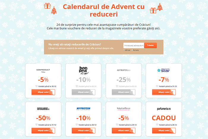 Calendar de Advent cu reduceri| KUPLIO.ro – cumpărați mai ieftin!