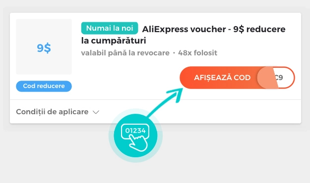 Exemplu cod reducere AliExpress