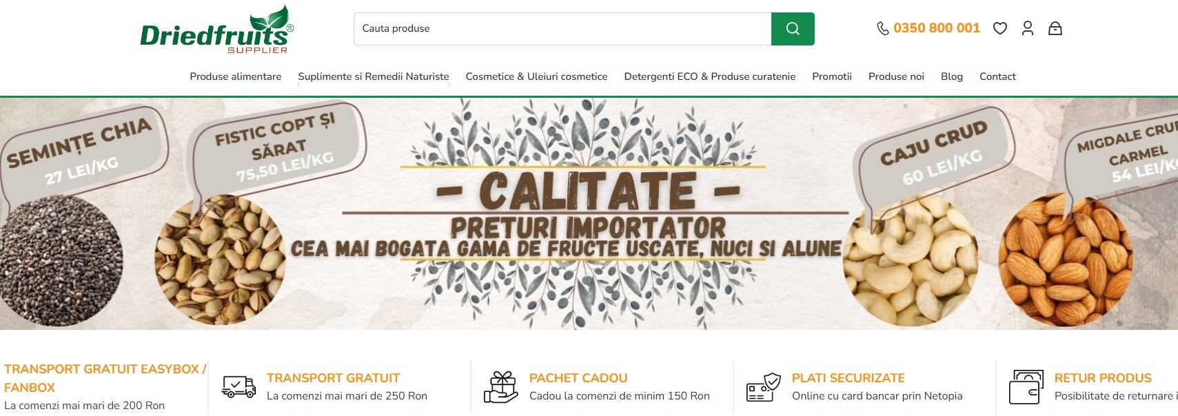 magazin online cu fructe uscate și oleaginoase