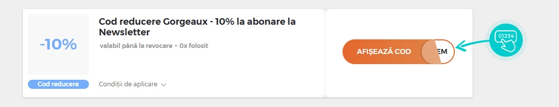 Exemplu cod reducere Gorgeaux