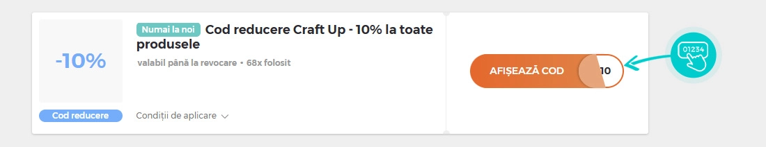 Exemplu cod reducere Craft Up