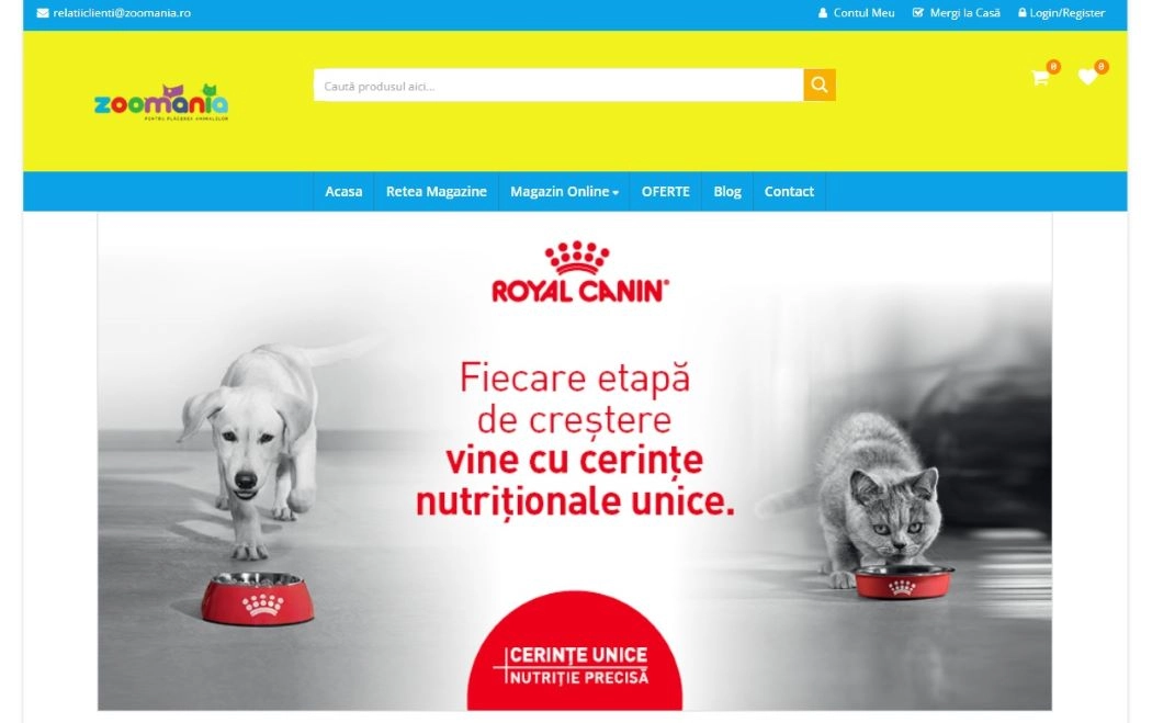 screen magazin online hrană și accesorii animale