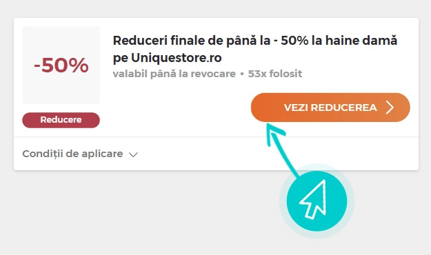 Cum se utilizează cod reducere UniqueStore