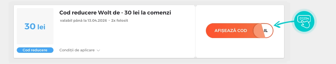 Exemplu cod reducere Wolt
