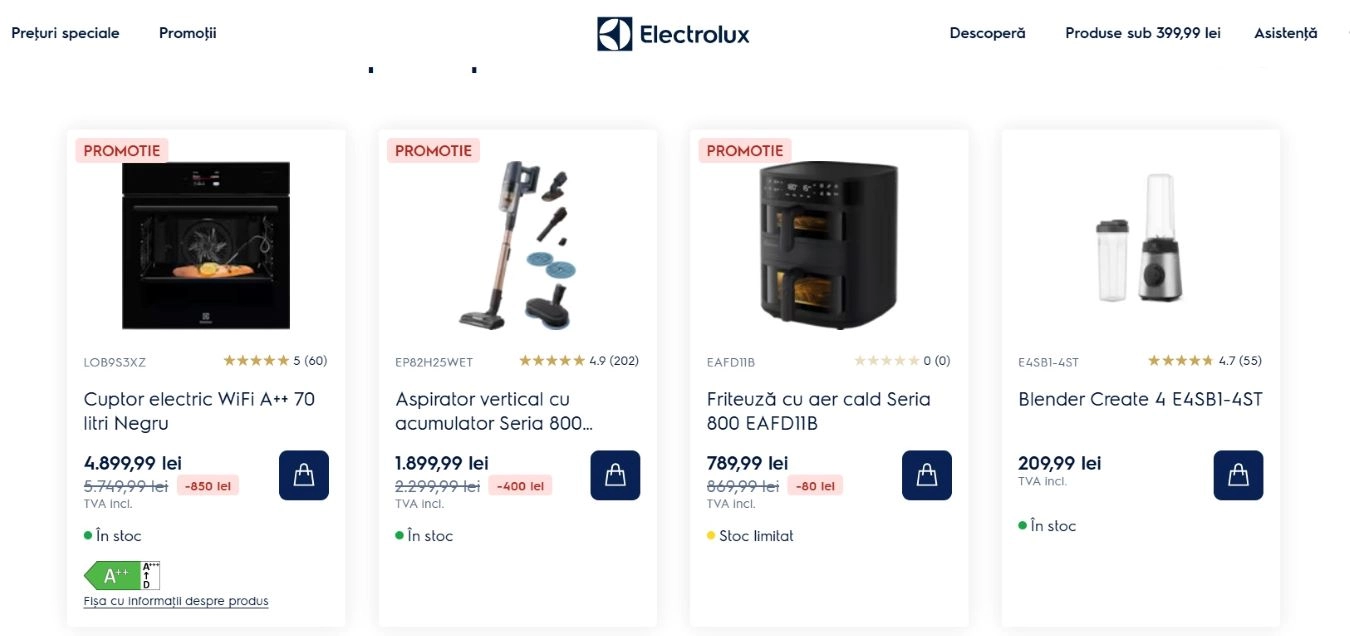 produse electrocasnice la promoție