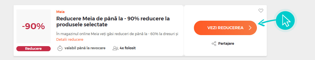 Cum se utilizează cod reducere Meia