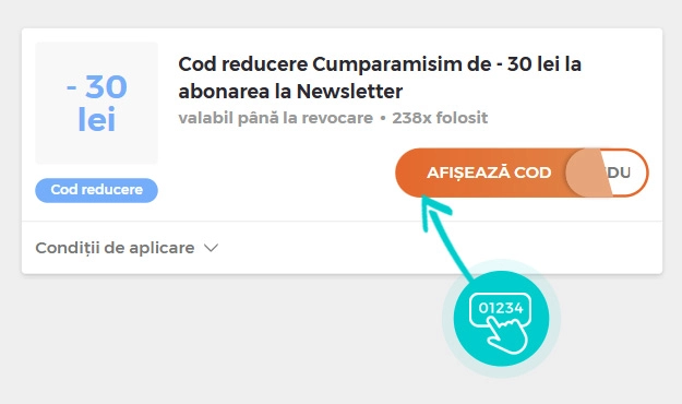 Exemplu cod reducere Cumparamisim