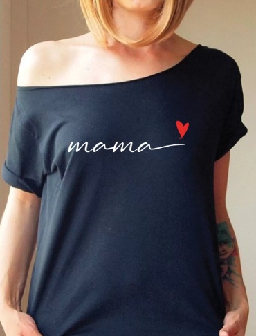tricou indigo cu mesaj mama