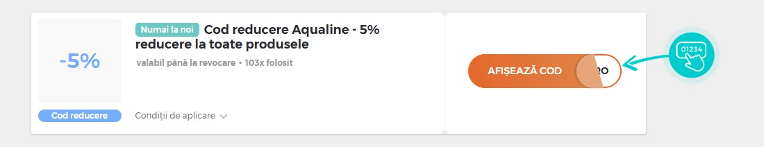 Exemplu cod reducere Aqualine