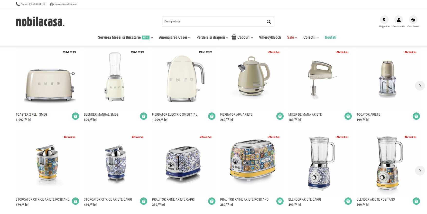 screen magazin online cu decorațiuni și electrocasnice