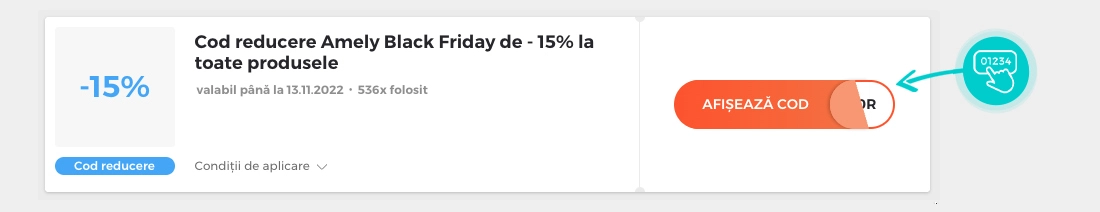 Exemplu cod reducere Amely