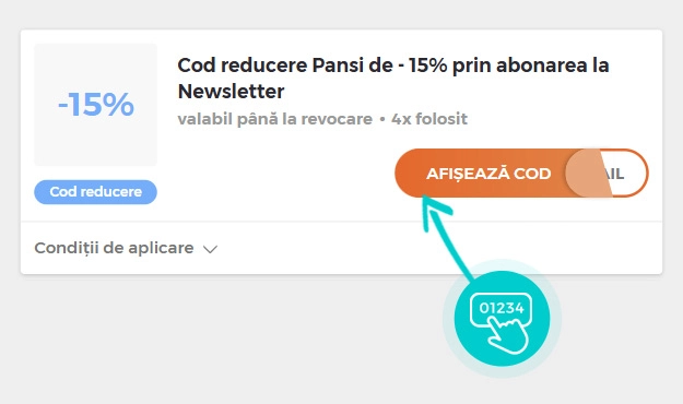 Exemplu cod reducere Pansi