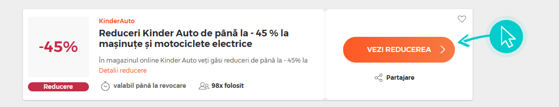 Cum se utilizează cod reducere KinderAuto