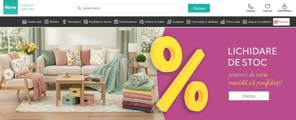 screen magazin online cu mobilier și accesorii casă