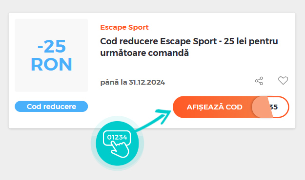 Exemplu cod reducere Escape Sport