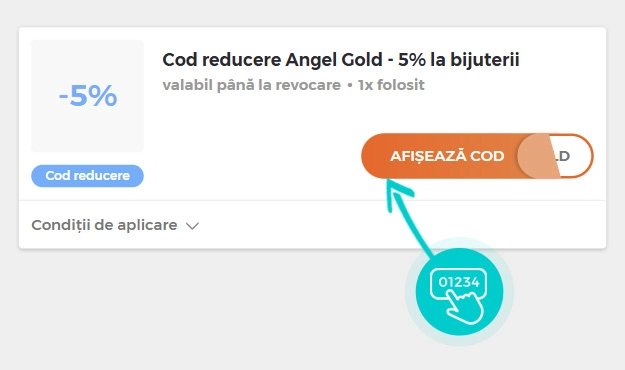 Exemplu cod reducere Angel Gold