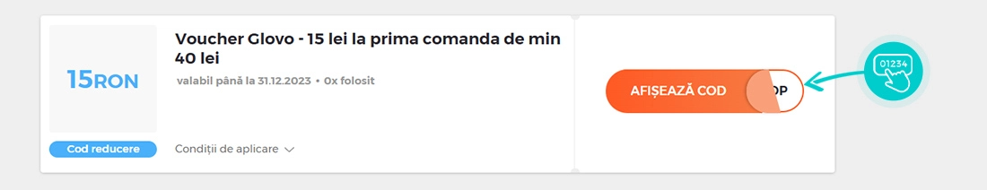 Exemplu cod reducere Glovo