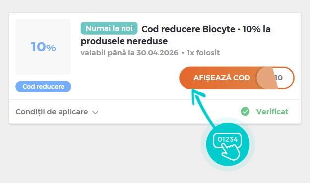 Exemplu cod reducere Biocyte