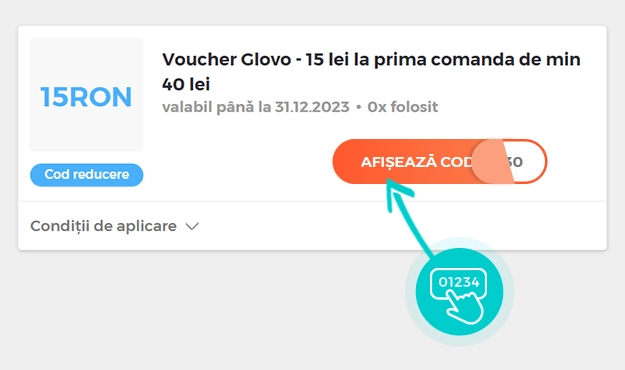 Exemplu cod reducere Glovo