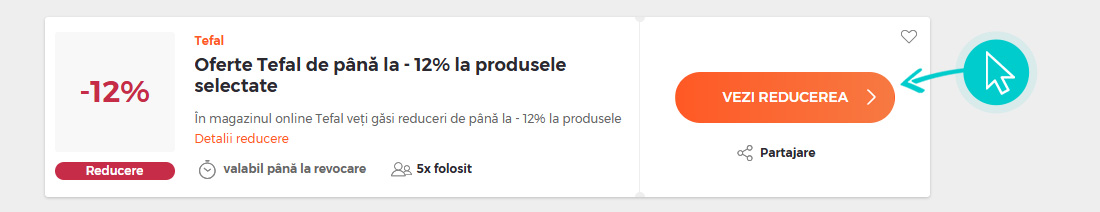 Cum se utilizează cod reducere Tefal