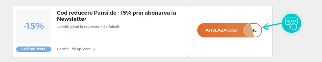 Exemplu cod reducere Pansi