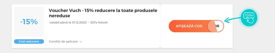 Exemplu cod reducere Vuch