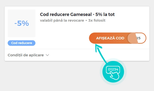 Exemplu cod reducere Gameseal
