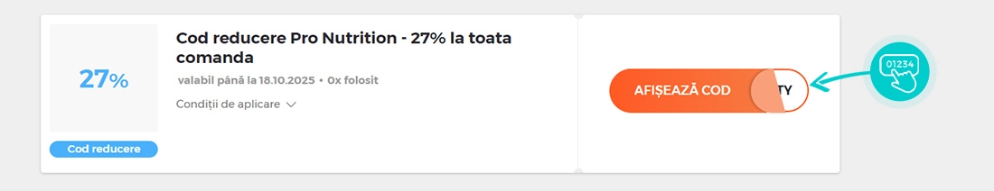 Exemplu cod reducere Pro Nutrition