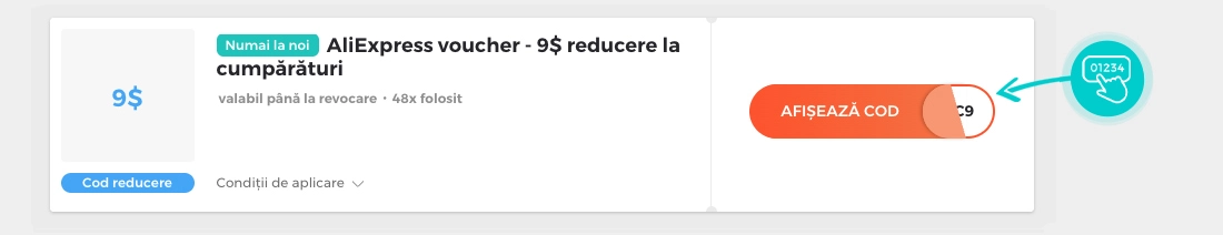 Exemplu cod reducere AliExpress