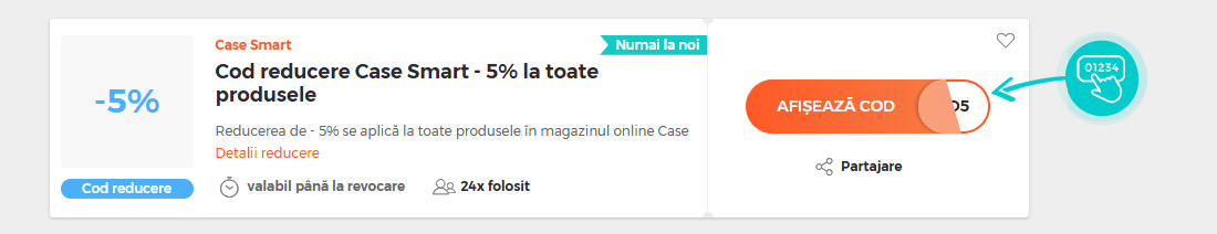 Exemplu cod reducere Case Smart