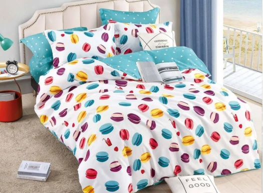 lenjerie matrimonială colorată cu macarons