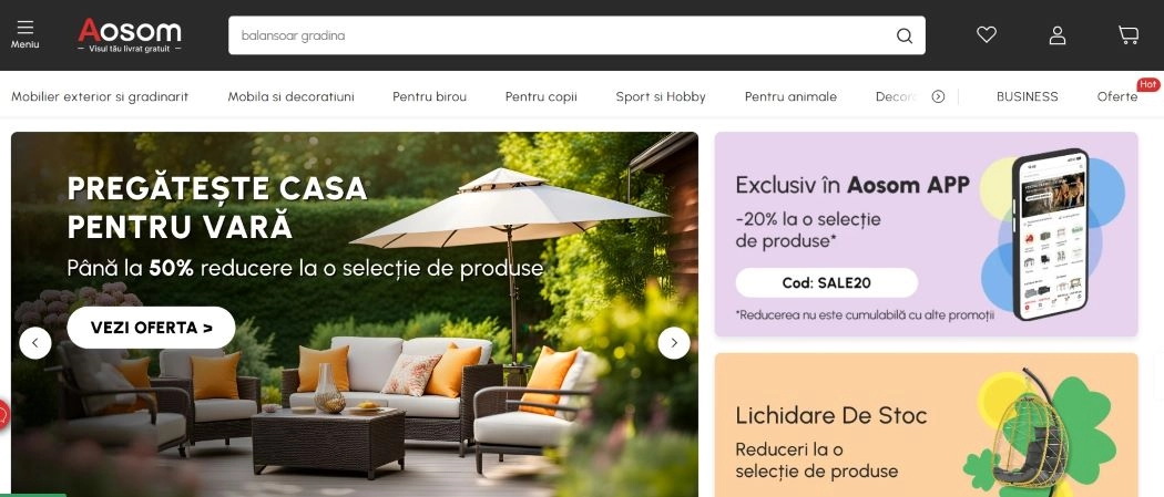 screen magazin online mobilier și accesorii casă